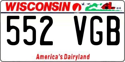 WI license plate 552VGB