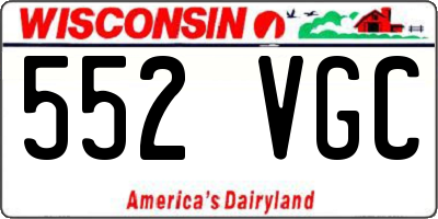 WI license plate 552VGC