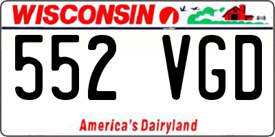 WI license plate 552VGD