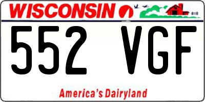 WI license plate 552VGF