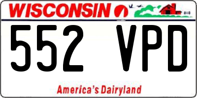 WI license plate 552VPD