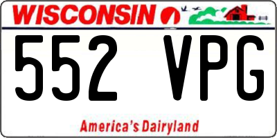 WI license plate 552VPG