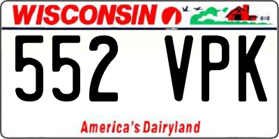 WI license plate 552VPK