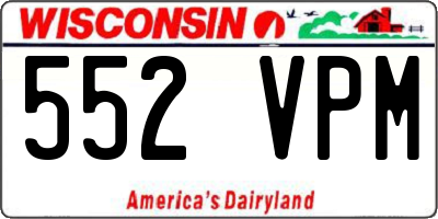 WI license plate 552VPM