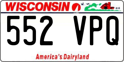 WI license plate 552VPQ