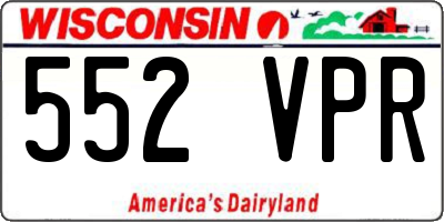 WI license plate 552VPR