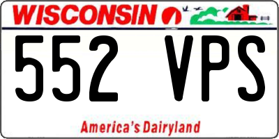 WI license plate 552VPS