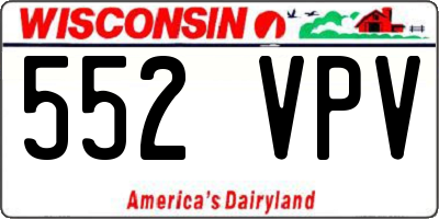 WI license plate 552VPV