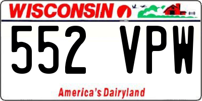WI license plate 552VPW