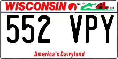 WI license plate 552VPY