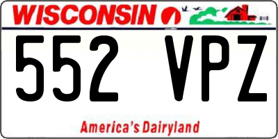 WI license plate 552VPZ