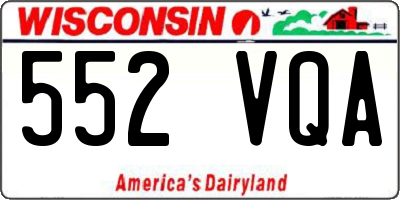 WI license plate 552VQA