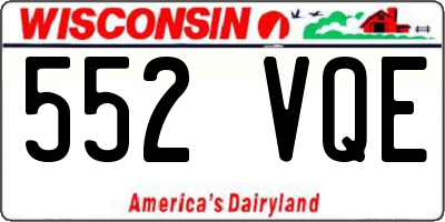 WI license plate 552VQE