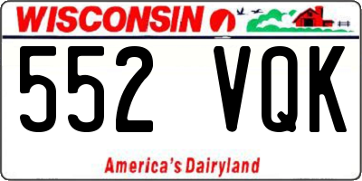 WI license plate 552VQK