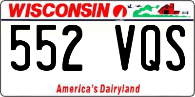 WI license plate 552VQS