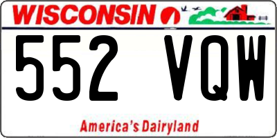 WI license plate 552VQW