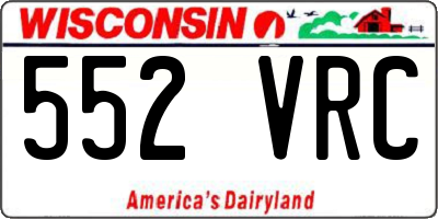 WI license plate 552VRC