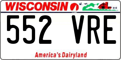 WI license plate 552VRE