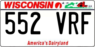 WI license plate 552VRF