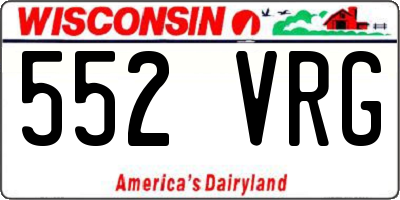 WI license plate 552VRG