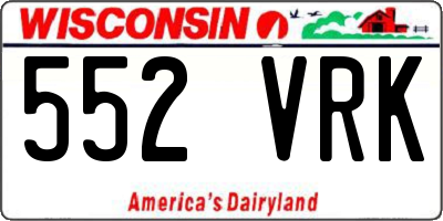 WI license plate 552VRK