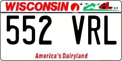 WI license plate 552VRL
