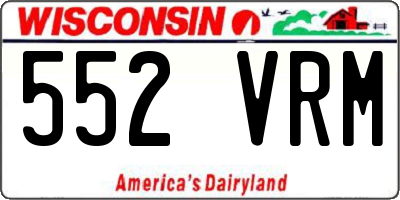 WI license plate 552VRM