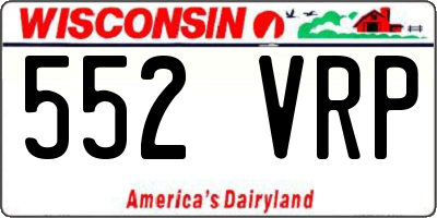 WI license plate 552VRP