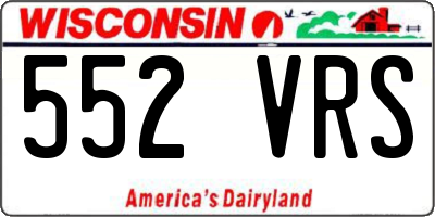 WI license plate 552VRS