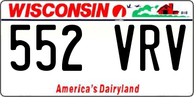 WI license plate 552VRV