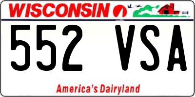 WI license plate 552VSA