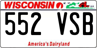 WI license plate 552VSB