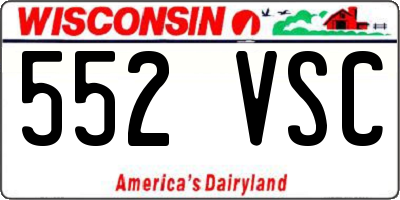 WI license plate 552VSC