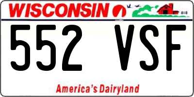 WI license plate 552VSF