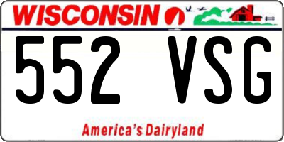 WI license plate 552VSG