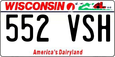 WI license plate 552VSH