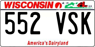 WI license plate 552VSK