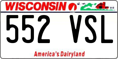 WI license plate 552VSL