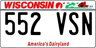 WI license plate 552VSN