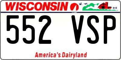 WI license plate 552VSP