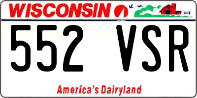 WI license plate 552VSR