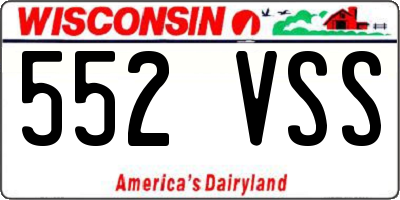 WI license plate 552VSS