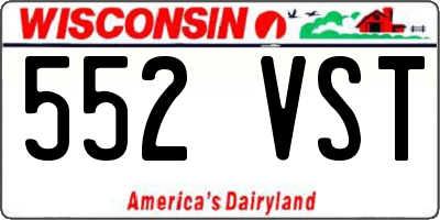 WI license plate 552VST