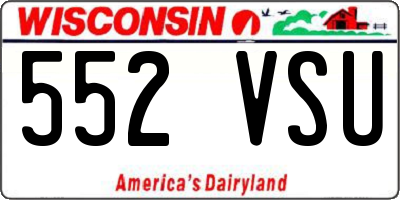 WI license plate 552VSU