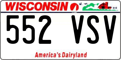 WI license plate 552VSV