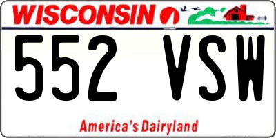 WI license plate 552VSW