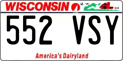 WI license plate 552VSY