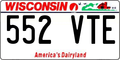 WI license plate 552VTE
