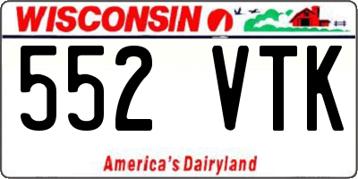 WI license plate 552VTK