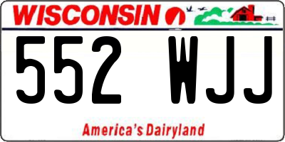 WI license plate 552WJJ